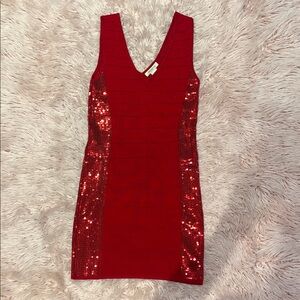 Arden B Red Sequin Bodycon Dress – Size Medium – Holiday/Party